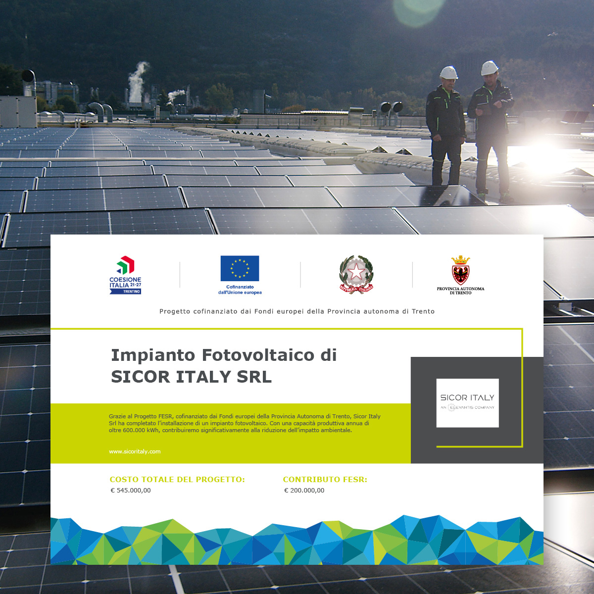 Sicor Italy abbraccia l’energia rinnovabile